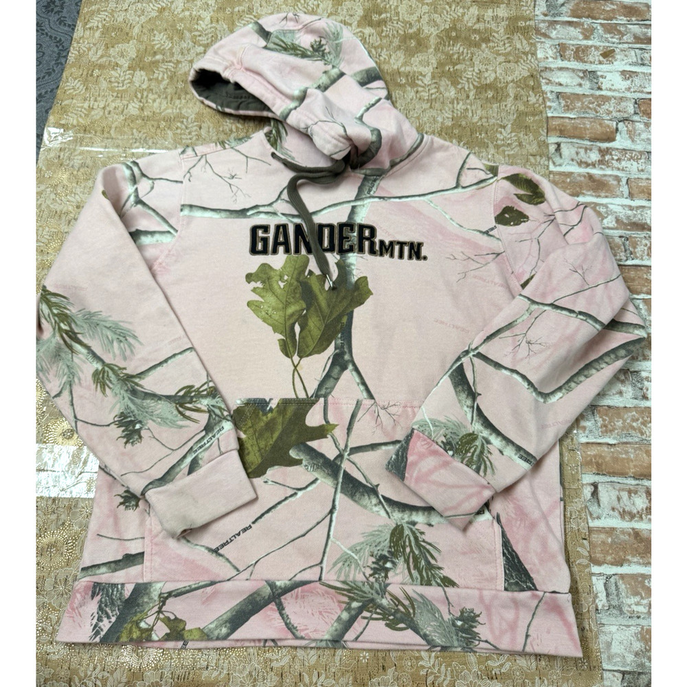 PINK Gander Mountain Hoodie Women's Medium Realtree Camo Sweatshirt Guide Series